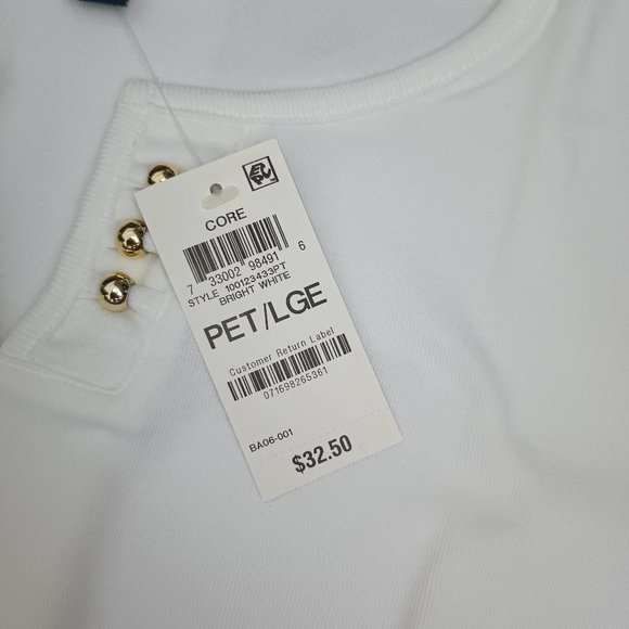 Karen Scott White core Womens Tops. PET/LGE - Picture 4 of 9